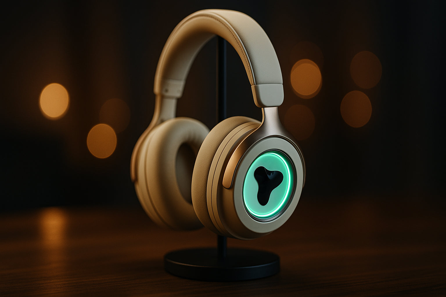 Night-time studio with ferrofluid experiments and headphone sketches